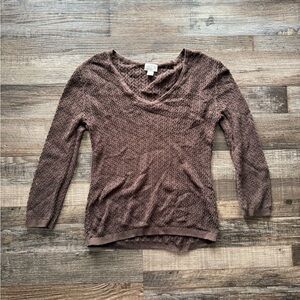 Caslon Brown V-Neck Sweater